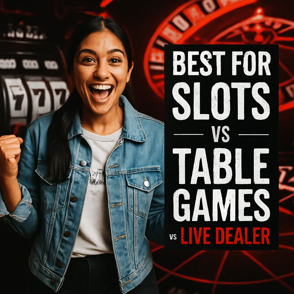 Best for Slots vs Table Games vs Live Dealer